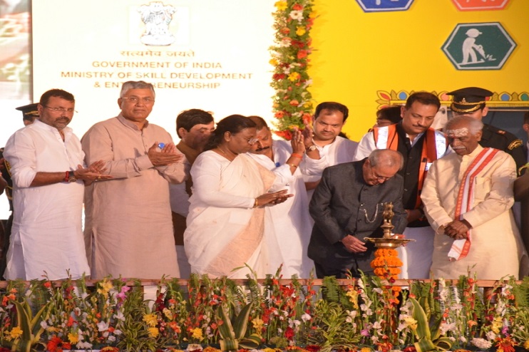 Shri Pranab Mukherjee, Honble President Laid the foundation Stone of 100 Bedded ESI Hospital at Karon, Deoghar (Jharkhand).